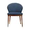Armen Living Arcadia and Juno 42" Round Blue and Walnut Wood 5 Piece Dining Set SETARDI5JNWABLU42 - alternate 2